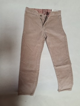 Spodnie dziewczęce sztruksowe Zara r.110