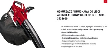 odkurzacz dmuchawa einhell GE-CL 36 Li