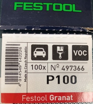 Festool krążki ścierne Granat fi 90 gr P100