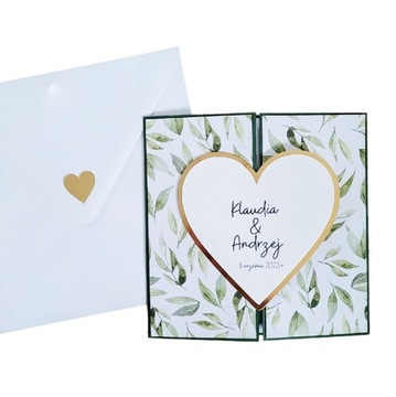 Personalizowana kartka z sercem - ślub, wesele 