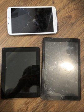 3 uszkodzone tablety Samsung, bloow FreeDOS
