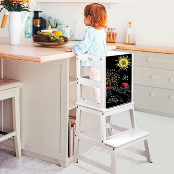 Stołek kuchenny dla dzieci z tablicą NEEDUX
