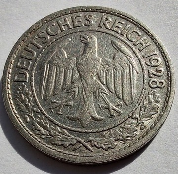 NIEMCY 50 Reichspfenning 1928 ŁADNA