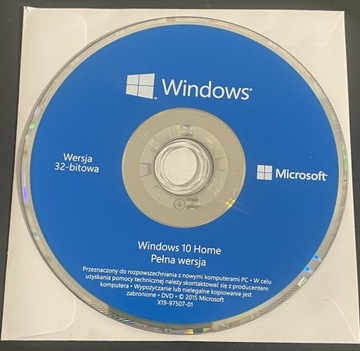 DVD Windows 10 Home PL 32Bit "Bez Klucza"