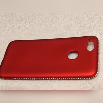 Czerwone satynowe Etui case Xiaomi mi a1 cyrkonie