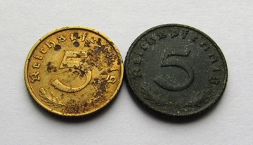 5 reichspfennig 1937A i 1941A, III Rzesza