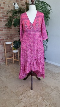 Sukienka pareo paysley jedwab indyjski wzory Uni M L XL