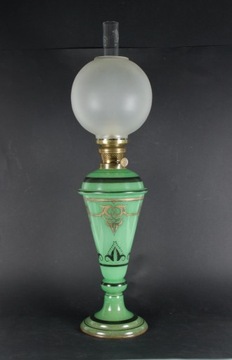 Lampa naftowa szkło-opalin Art Deco 1920r