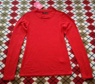 Nowy czerwony sweterek XS 34 SINSAY na zimę