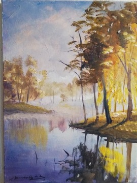 ,Poranna mgła,obraz olejny Artur Sudak 40x30cm 