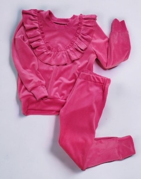 Dres welurowy fuksja bluza getry roz.104 handmade