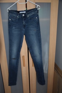 Calvin Klein ciemne jeansy W28 L32 elastyczne S/M