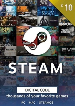 Doładowanie portfela Steam 10 Euro