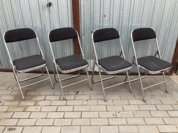 4 Krzesła składane vintage Niehoff Sitzmobel 