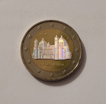 2 euro kolor NIEMCY 2014 lakierowana hologramm