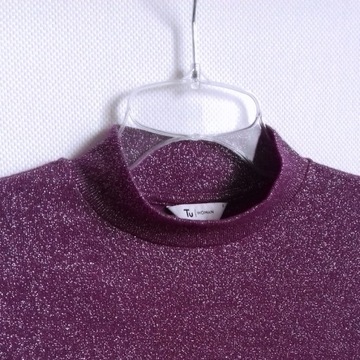 Golf fioletowy wiosna sweterek bluzka 8 S 36