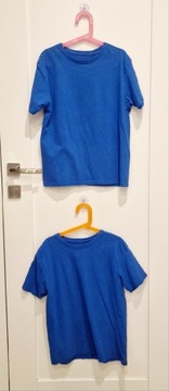T-shirty 2 dwie sztuki niebieskie bawełni 146 152