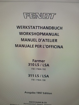 Instrukcja napraw Fendt serii 300 od 1993r