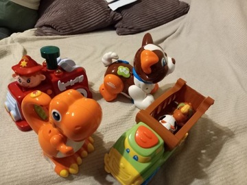 Zabawki zestaw 4 sztuk ciężarówka, dinozaur
