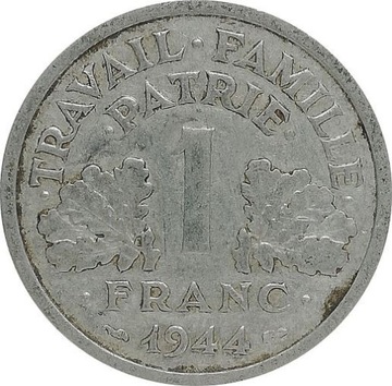 Francja 1 franc 1944 B, KM#902.2