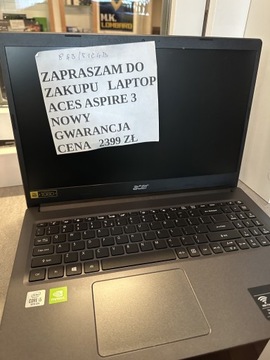 Laptop Aces Aspire 3 nowy gwarancja 