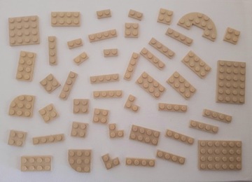 Klocki Lego płytki plate różne beżowa piaskowa