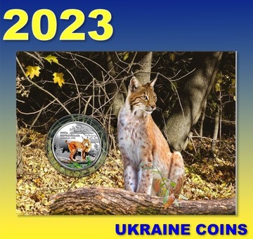 2023 #02 Ukraina Moneta 5 UAH Ryś euroazjatycki