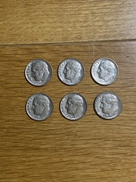 6 x Moneta, USA Roosevelt Dime, 1981, U.S. Mint