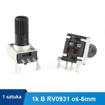 Potencjometr poziomy 1k B RV0931 oś-6mm