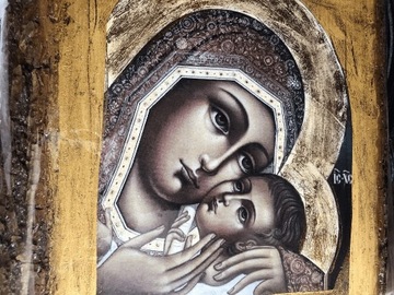 Ikona Matka Czuła przytulająca Jezusa