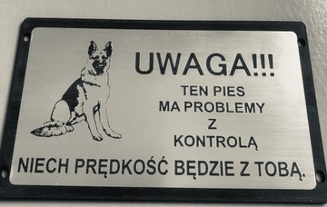 Tabliczka ostrzegawcza uwaga zły pies owczarek