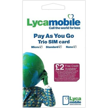 KARTA SIM LYCA MOBILE UK (3 rozmiary) 