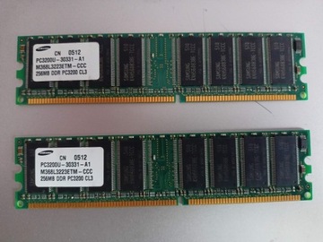 2 x Samsung 256 MB DDR PC 3200 CL3