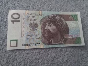 Banknot 10zł ciekawe numery 