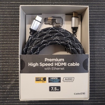 Kabel HDMI 4K Ultra HD 7.5 M + adapter 