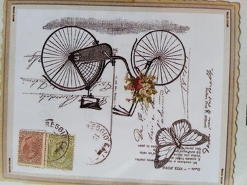 Naprasowanka duza Vintage rower piekna aplikacja