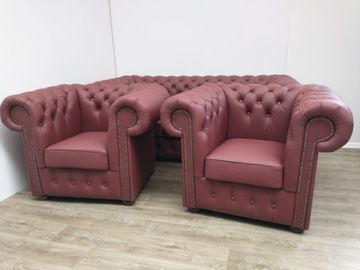 ANGIELSKI KOMPLET WYPOCZYNKOWY CHESTERFIELD 3 1 1