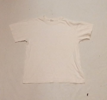 Klasyczny biały T-shirt, bawełna, rozmiar 122
