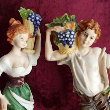 Para figurek zbieracze winogron vintage