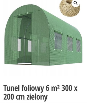 Tunel foliowy 6m2 300cm x 200cm zielony