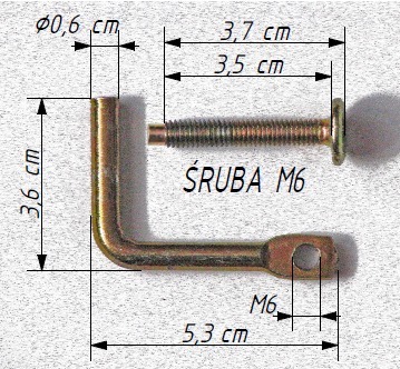 Złącze śruba i hak do stelaża materaca łóżeczka