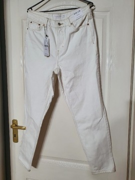 Spodnie jeansy Topshop Mom białe 40 w30 l32 