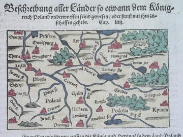 1572 oryginał MAPA POLSKI WARSZAWA KRAKÓW WROCŁAW