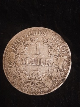 1 Marka 1885 (A), srebro, ładna!
