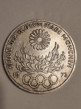 10 MARK SILVER 1972 GERMANY OLYMPIC STADIUM 