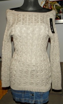 Sweter warkocze akrylik beżowy rS/M(36/38) Turcja