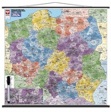 Mapa Polski Polska Administracyjna 126x120cm 2024