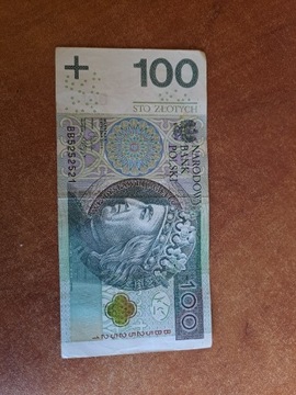 Banknot 100zl seria BB