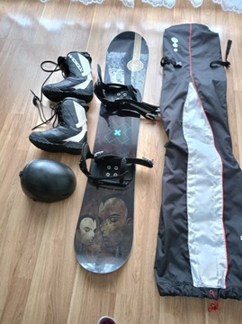 Deska snowboardowa Woox +buty +pokrowiec +kask