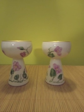 2 świeczniki porcelana vintage lata 70